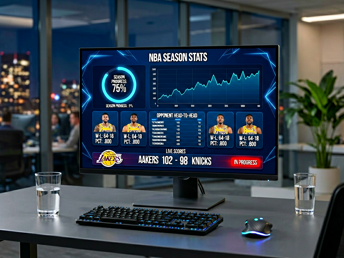 NBA比分数据与球队排名查询界面示意